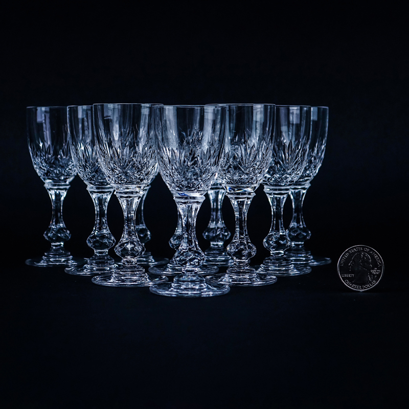 Ten (10) Saint Louis Cristal Massenet Cordial Glasses.