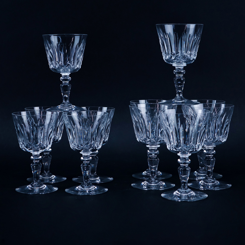 Set of Eleven (11) Baccarat  Crystal Stems. Includes: 6 water goblets and 5 claret wines.