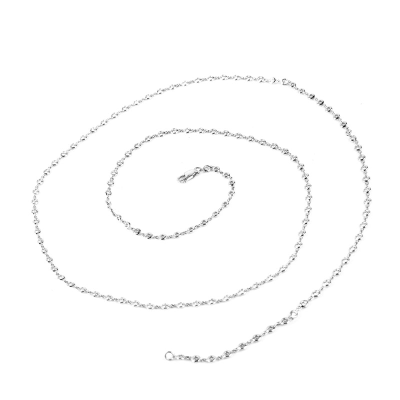 Tiffany & Co style Approx. 4.02 Carat Round Brilliant Cut Diamond and 18 Karat White Gold 32" Long Necklace. 