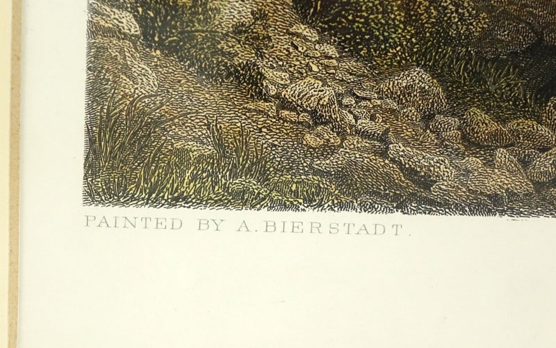 After: Albert Bierstadt, German (1830 - 1902) Hand Color Engraving "The Rocky Mountains" (Landers Peak). New York: Edward Bierstadt, 1866. Includes Edward Bierstad Hardcover Book. 