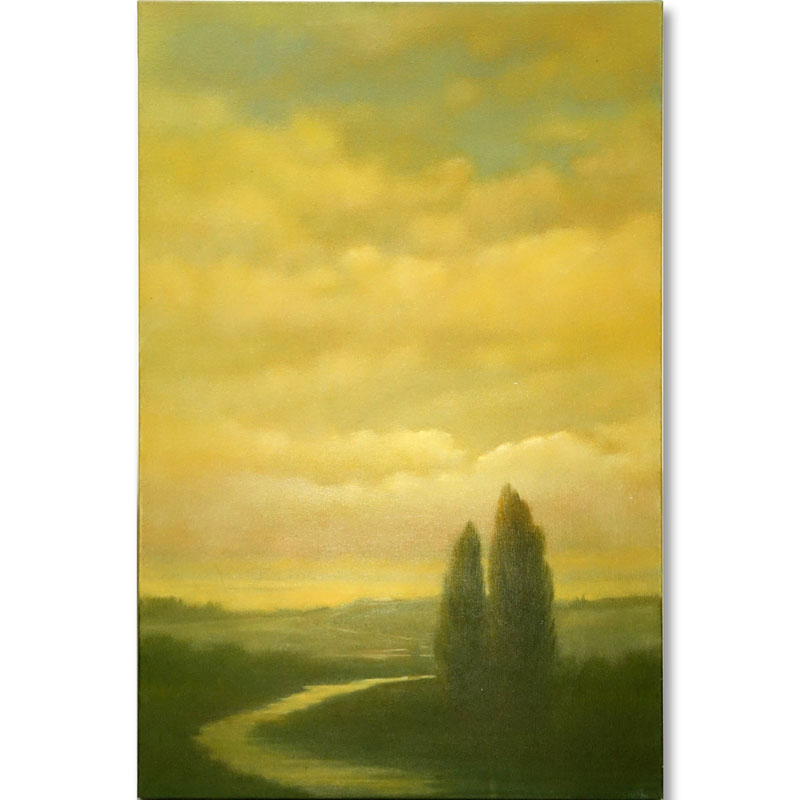 Donna McGinnis, American (20/21st Century) Oil on canvas "Tuscan Spring" Signed and titled en verso. 