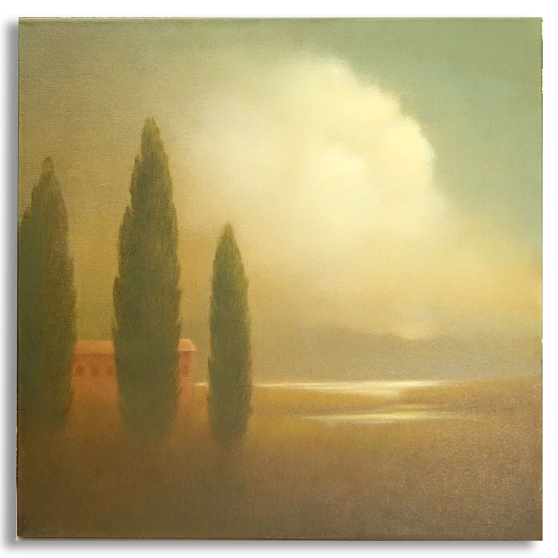 Donna McGinnis, American (20/21st Century) Oil on canvas "Tuscan Evening" Signed and titled en verso. 