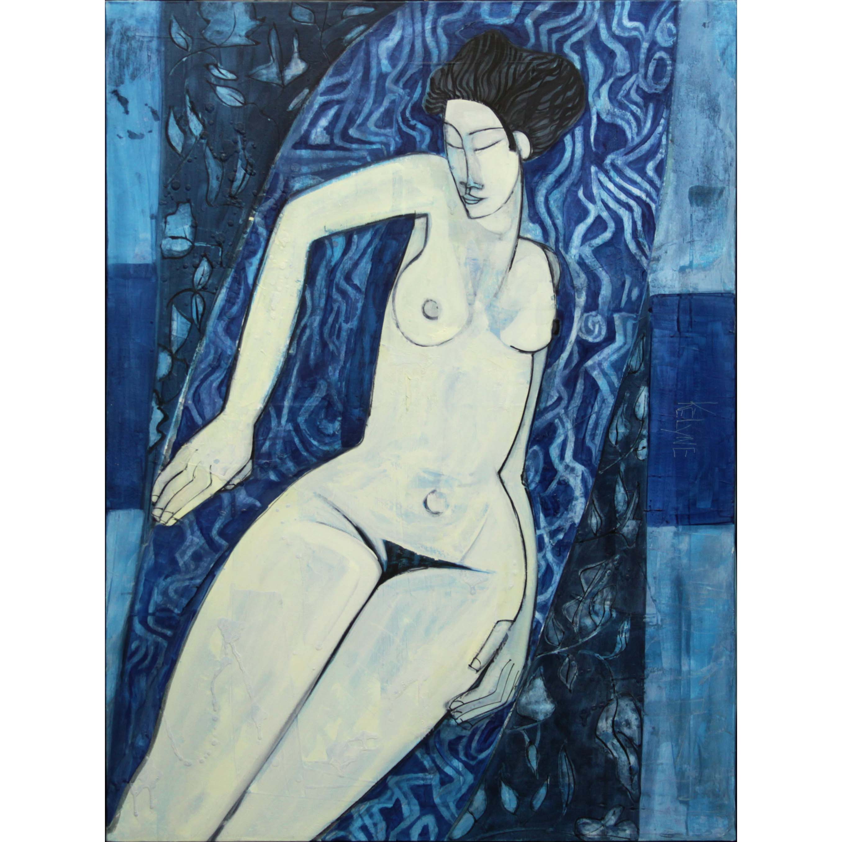 6S -- Kelyne, Vietnamese (born 1955) Oil on Canvas, "La toute puissance de la nuit". Signed.