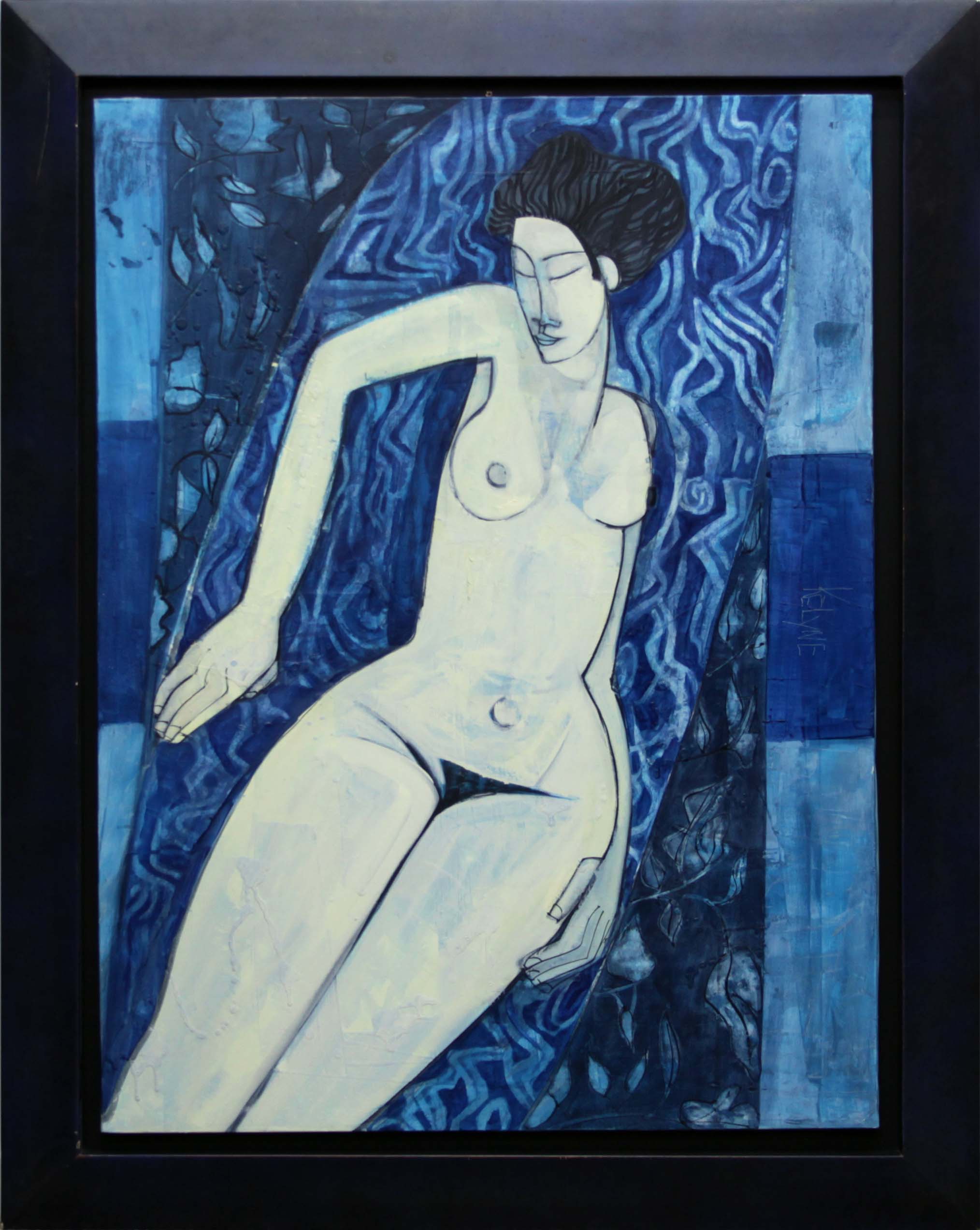 6S -- Kelyne, Vietnamese (born 1955) Oil on Canvas, "La toute puissance de la nuit". Signed.