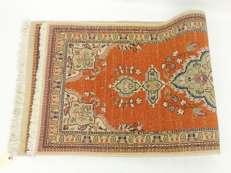 Semi Antique Persian Oriental Runner. Dirty, some bleeding or discoloration along the border, stains.