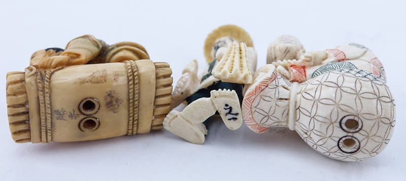 Collection of Six (6) Carved Japanese Ivory Netsuke.