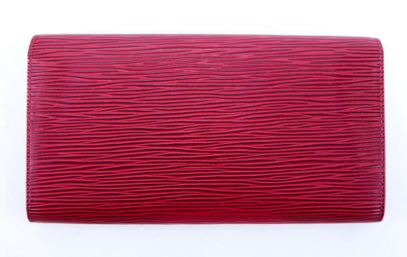 Louis Vuitton Red Epi Leather Sarah Wallet.