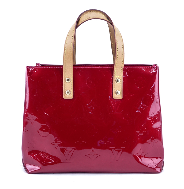 Louis Vuitton Dark Red Monogram Vernis Leather Reade PM Handbag.