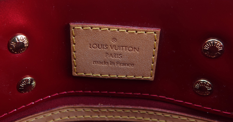 Louis Vuitton Dark Red Monogram Vernis Leather Reade PM Handbag.