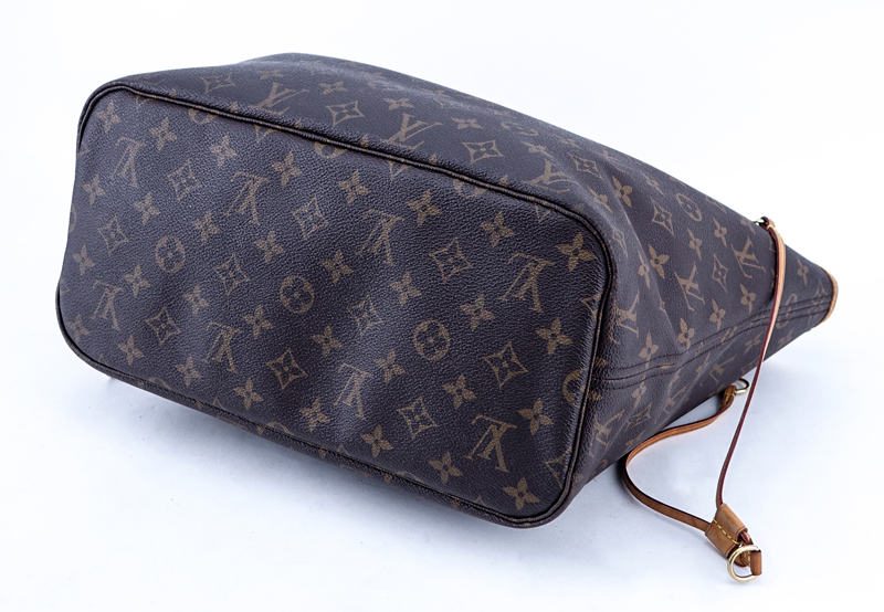 Louis Vuitton Brown Monogram Coated Canvas And Leather Neverfull MM Handbag.