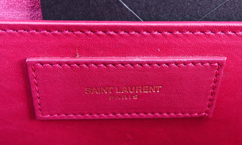 Saint Laurent Fuschia Leather Betty Handbag.