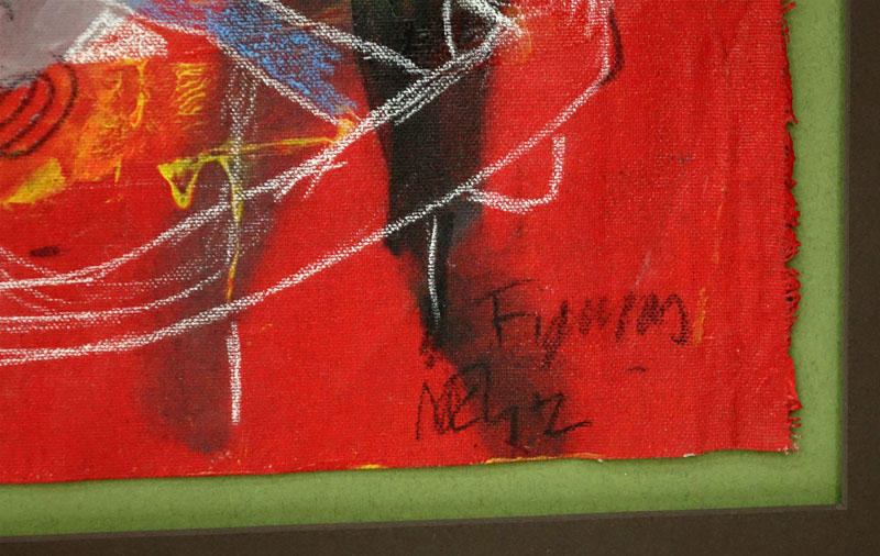 Noel Morera Cruz, Cuba (born 1962) Mixed Media on Canvas, Figuras, Signed Lower Right.