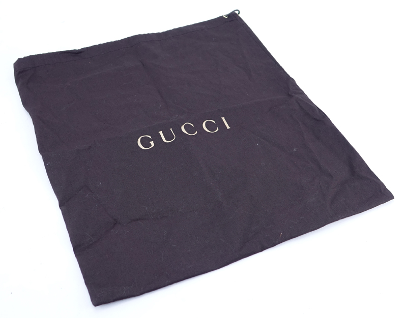 Gucci Black Monogram Canvas And Leather Junco Web Small Hobo Bag.