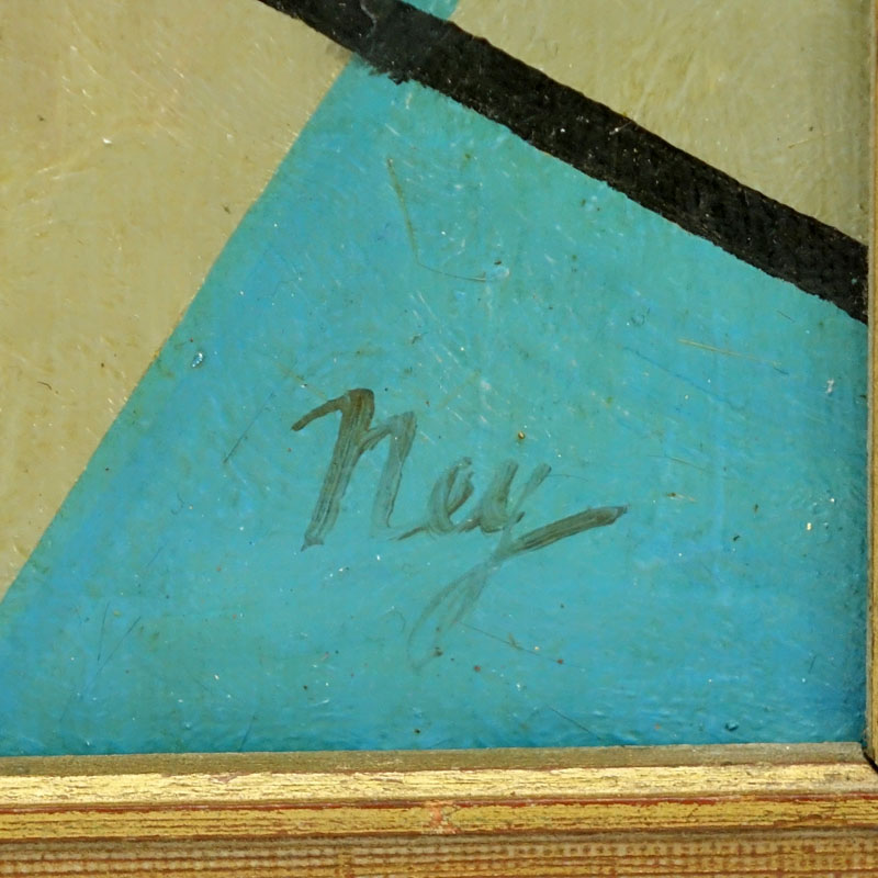 Attributed to: Lloyd Ney, American (1893 - 1965) Oil on Canvas, Abstract Geometric Composition, Signed Lower Right.