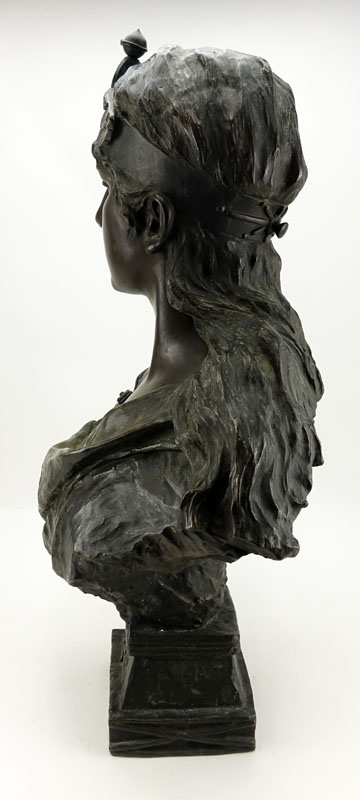 Emmanuel Villanis, French (1858 - 1914) "Orient" Bronze Bust, Inscribed Lower and Signed E.