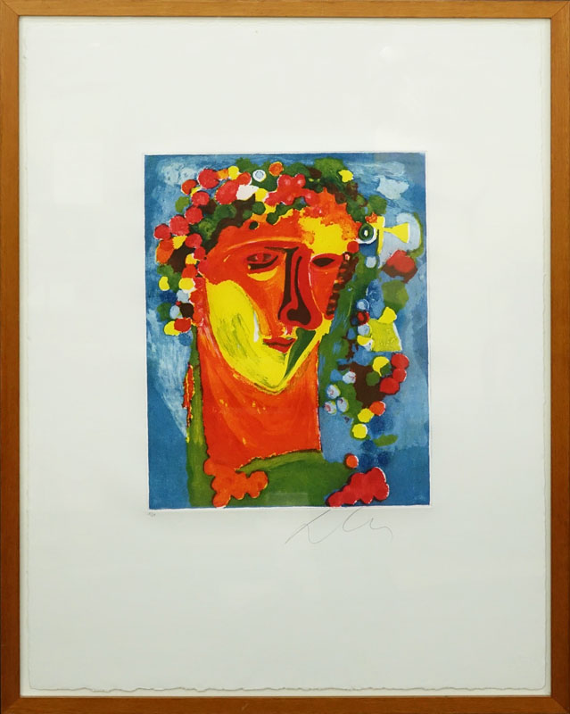 Sandro Chia, Italian (b. 1947) Color Etching "Bust Of Man" Signed, numbered 5/50 in pencil, published by Stamperia d'Arte Berardinelli, Verona.