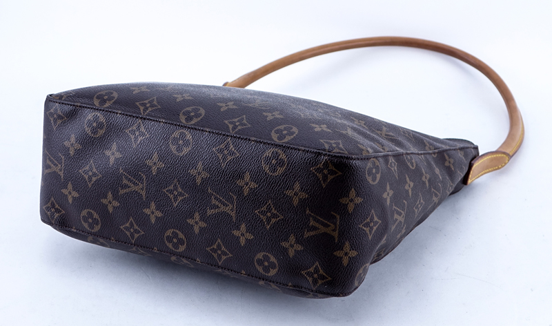 Louis Vuitton Brown Monogram Coated Canvas And Leather Looping GM Handbag.