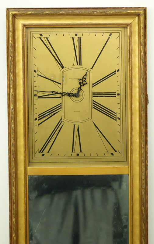Bailey Banks and Biddle Waltham Clock Mounted on Hall Mirror.