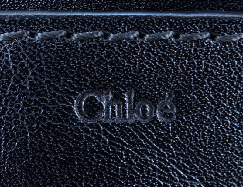 Chloe Light Pink and Black Mini Alice PM Smooth Calf Leather Handbag.
