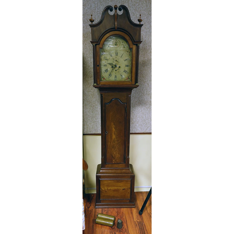 Antique Sheraton Mahogany Tall Case Clock.