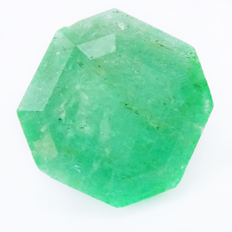 Large Approx. 13.62 Emerald Step Cut Colombian Emerald.