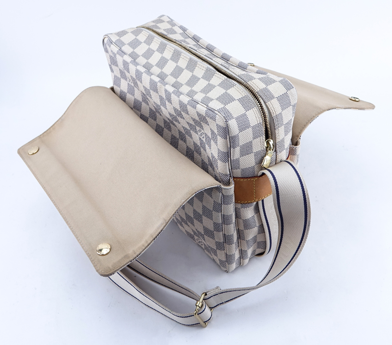 Louis Vuitton Damier Azur Ivory Coated Canvas Naviglio Messenger Bag.