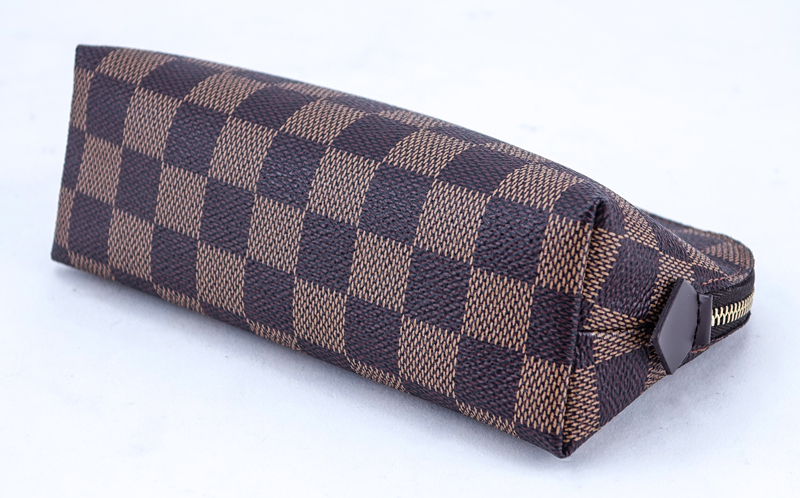 Louis Vuitton Damier Ebene Brown Coated Canvas Cosmetic Pouch.