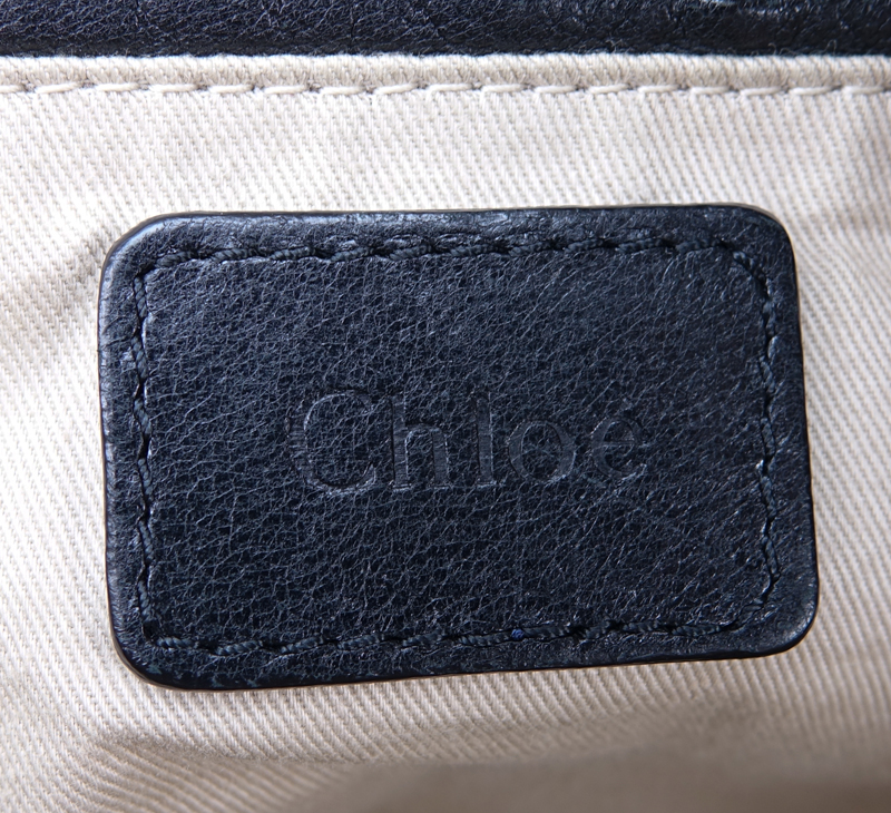 Chloe Black Smooth Studded Leather Marcie Shoulder Bag.