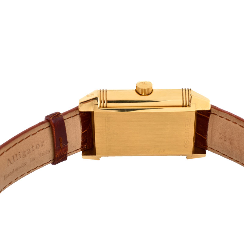 Man's Vintage Jaeger Le Coultre 18 Karat Yellow Gold Reverso Automatic 8 Day Power Reserve Model 240.