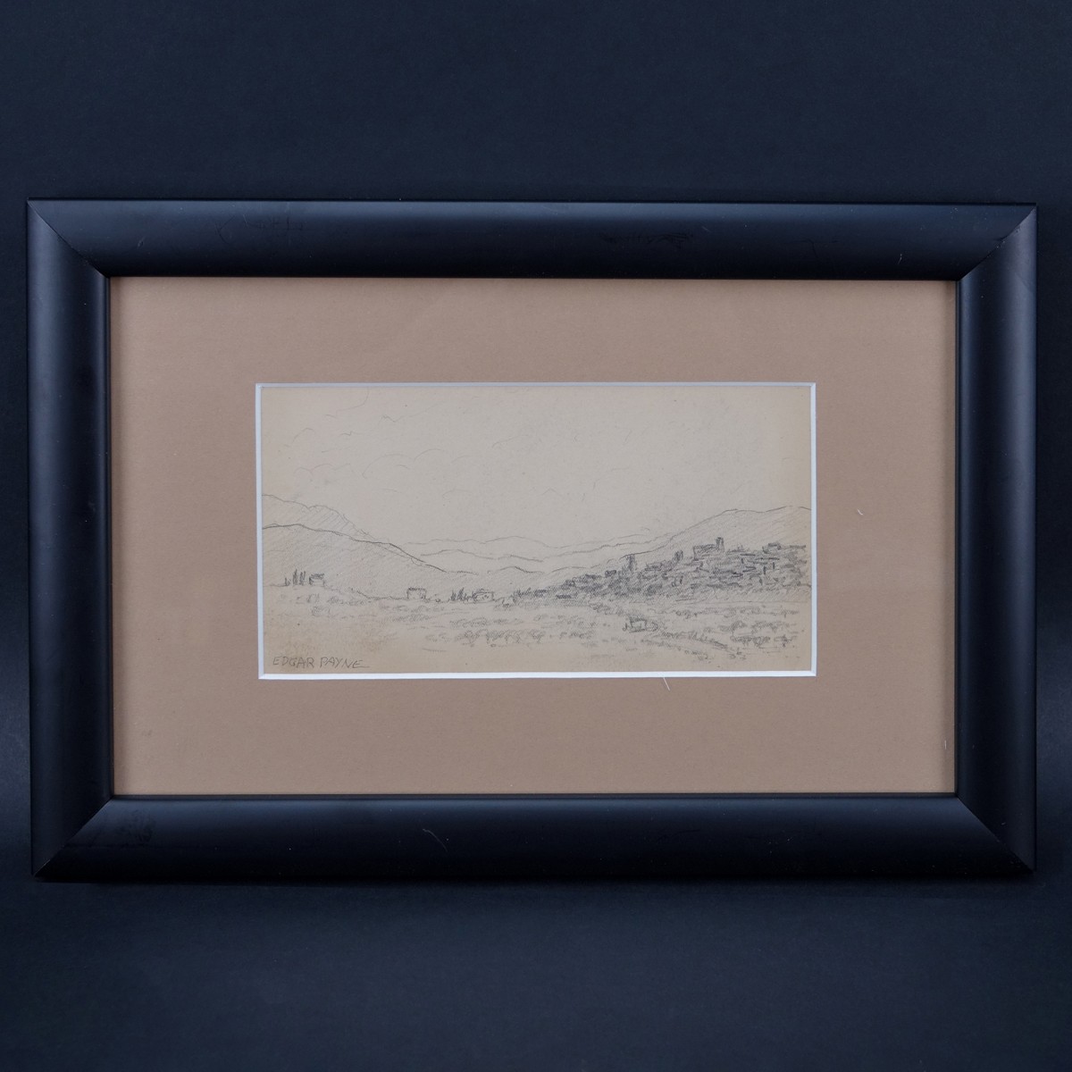 Edgar Alwin Payne, American (1883–1947) Pencil on Paper, Landscape. Signed lower left.