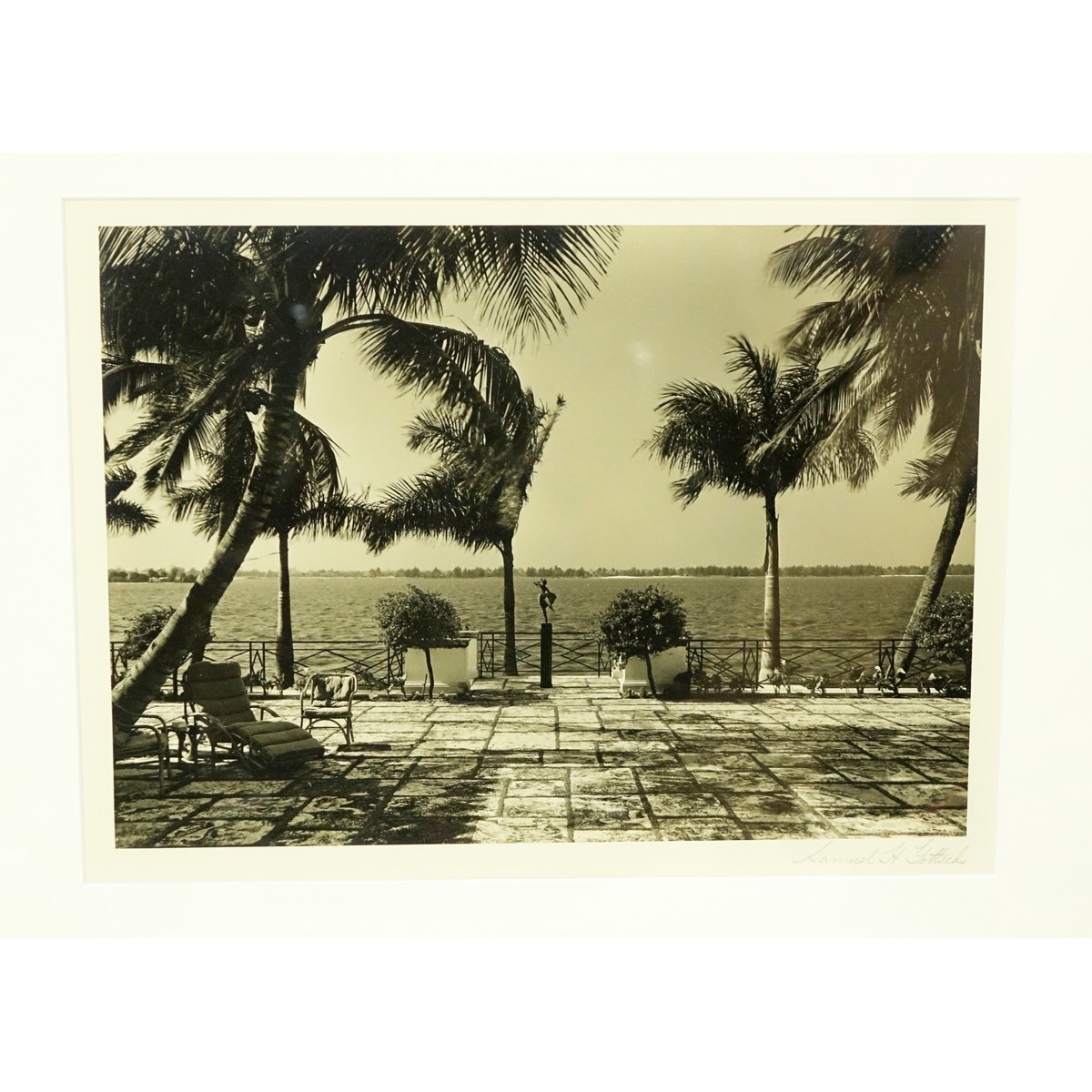 Two (2) Works by Samuel Gottscho, American (1875 - 1971) Black and White Silver Gelatin Prints of Two Outdoor Scenes, Each Signed Lower Right. Good condition.