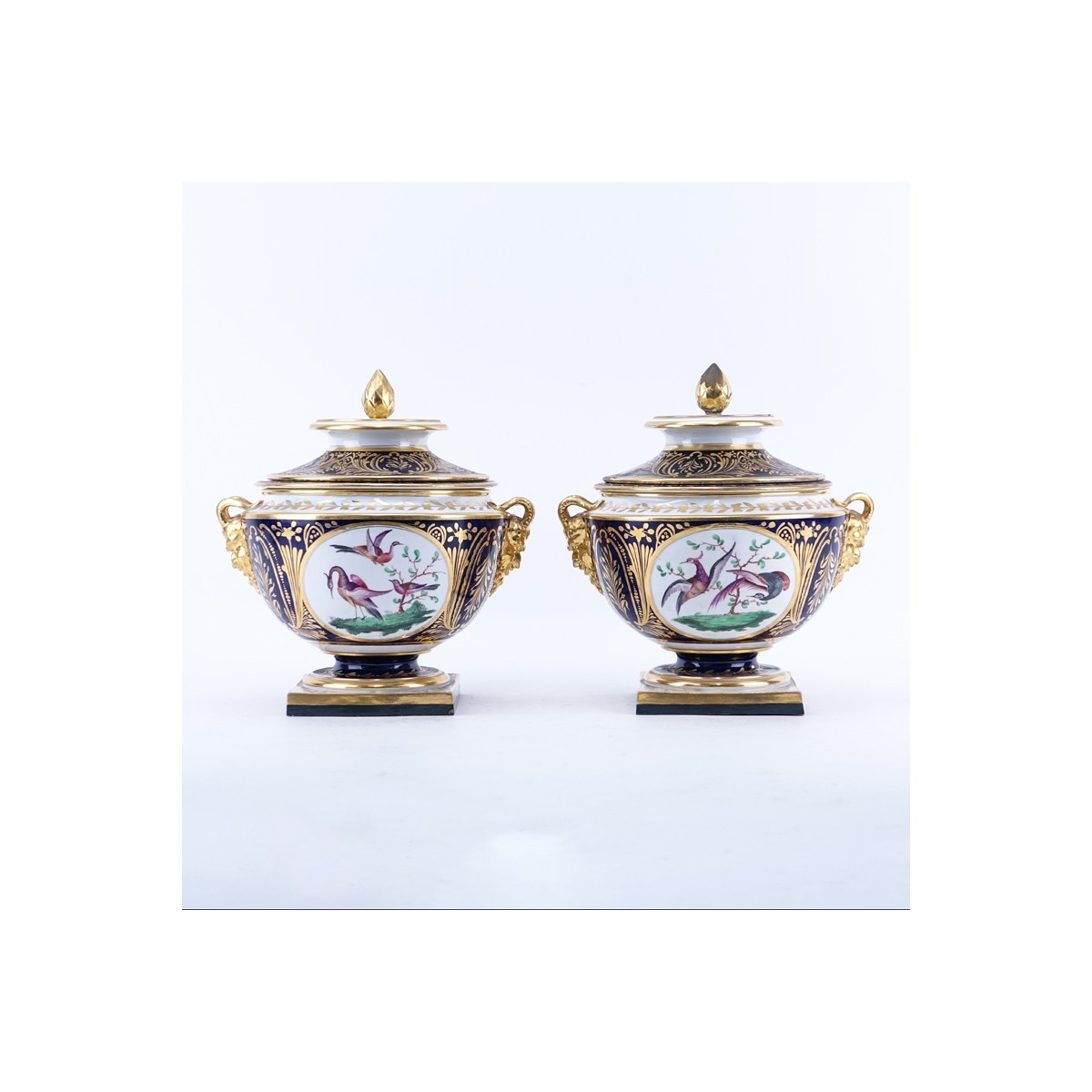 Pair of Barr, Flight & Barr Worcester Porcelain Imari Style Covered Tureen with Satyr Handles. Signed beneath the cover, impressed mark to base.