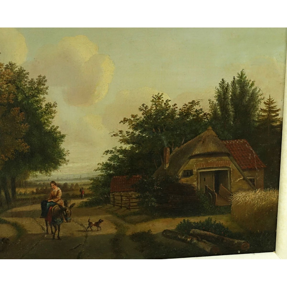 Charles Thomas Dixon (19th C) Oil on canvas "Landscape With Cottage". No visible signature.