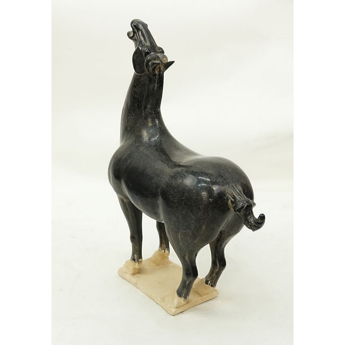 Chinese Tang Dynasty Style Pottery Sancai Horse. Crackle to glaze, rubbing.