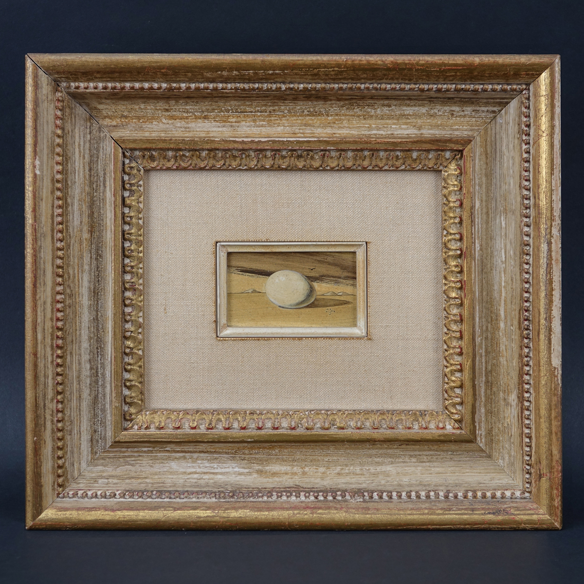 Comer Jennings, American (20th C) Oil on board "Still Life Of Egg". Signed lower right.