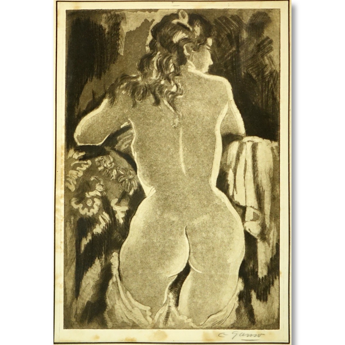 20th Century Etching "Nude". Signed in pencil lower right.