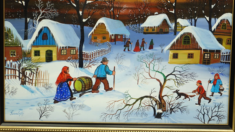 A. Kowalski (20th C.) Oil on Canvas, Snow Scene, Signed Lower Left.