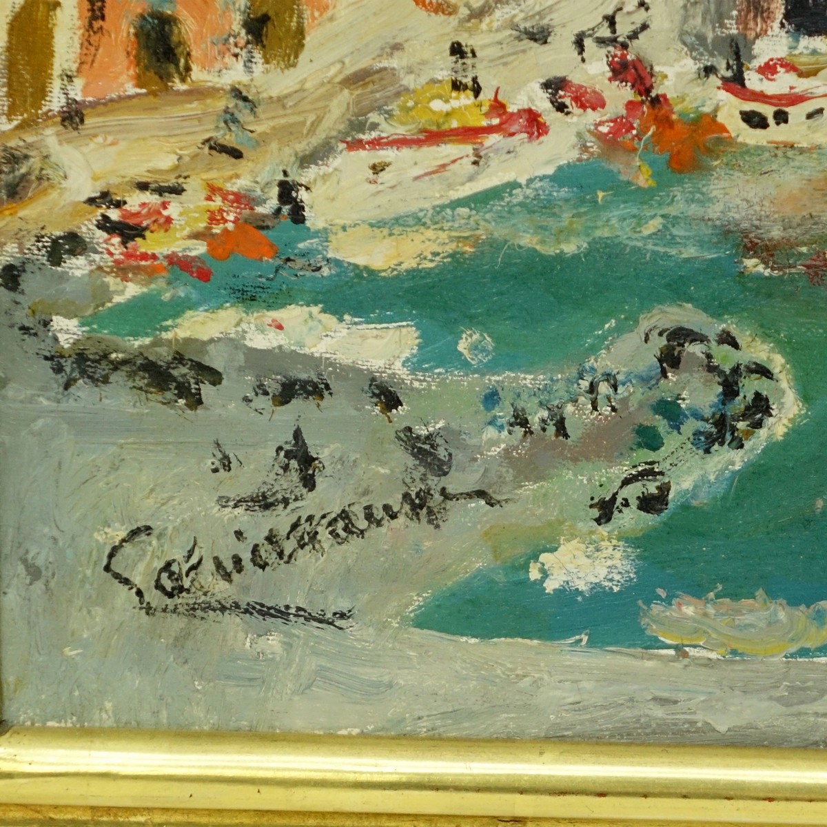 20th Century Continental School Oil On Canvas "Portofino". Signed indistinctly lower left.