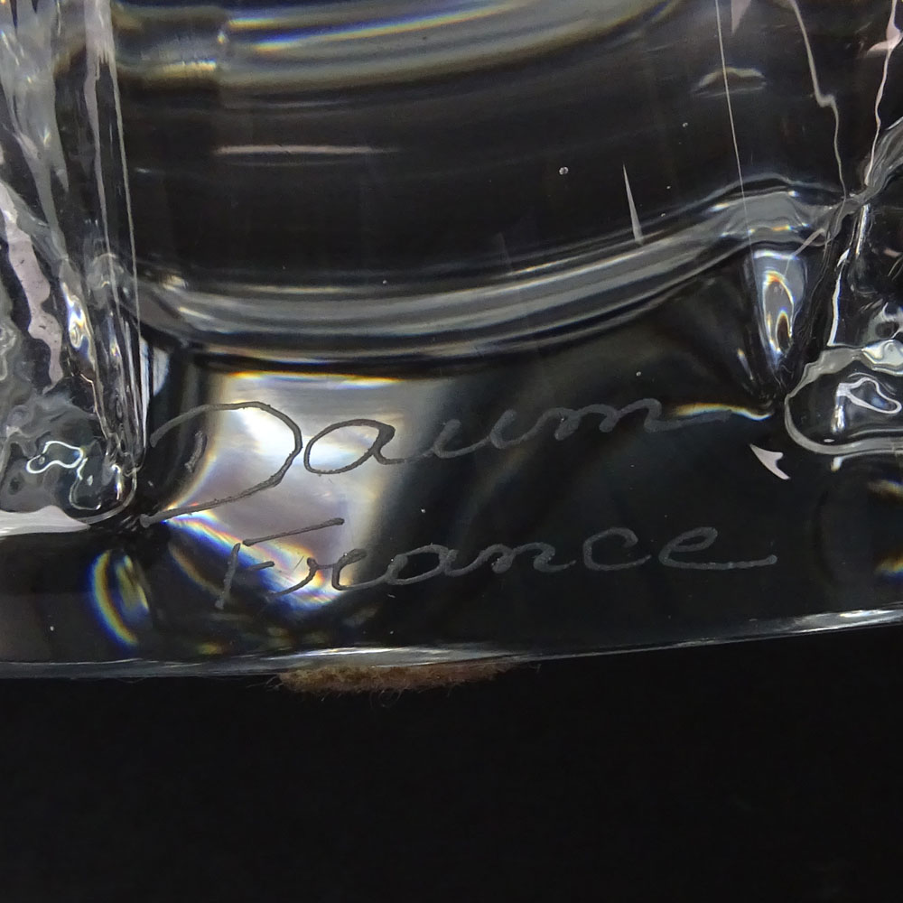 Daum France Crystal Centerpiece Bowl. Signed Daum France.