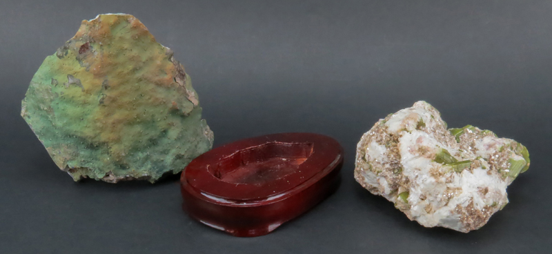 Grouping of Two (2) Gemstone Mineral Specimens. One has a base.