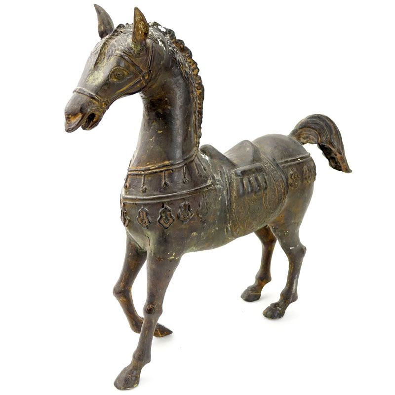 Vintage Spelter Roman Horse Figurine. Unsigned.