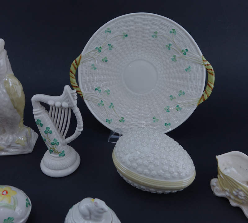 Collection of Eleven (11) Belleek Porcelain Tableware. All appropriately signed.