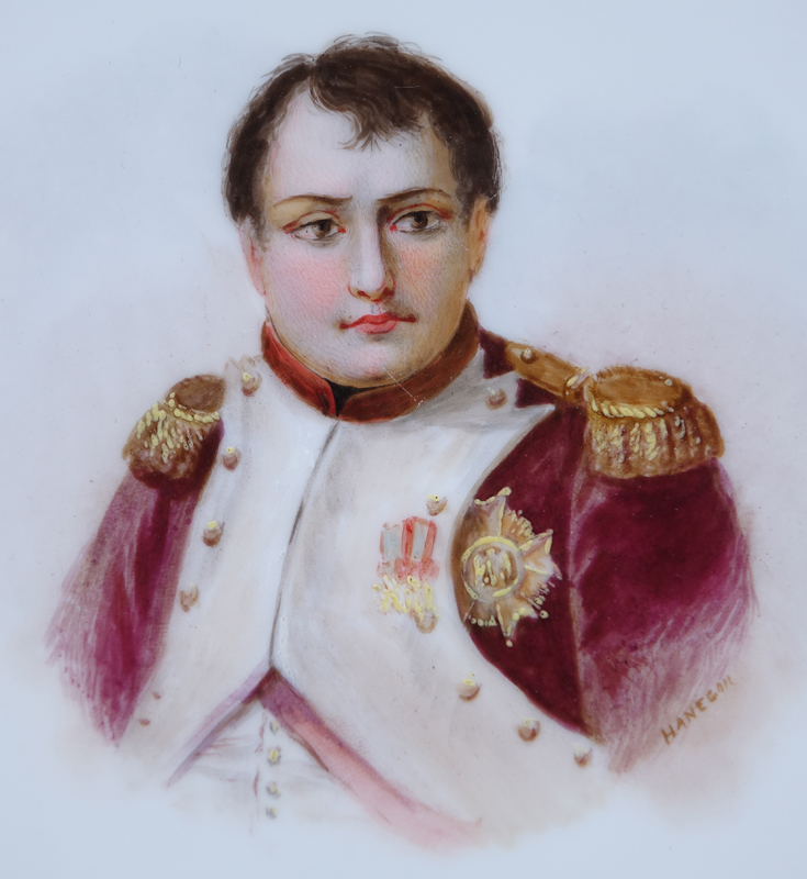19/20th Century Sevres Portrait Plate. Painted with a bust-length portrait of Napoleon.