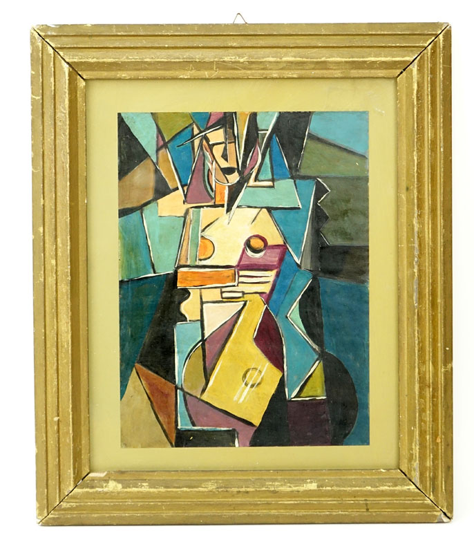 1930's Russian School Gouache On Paper "Cubist Composition" Unsigned. Good condition.