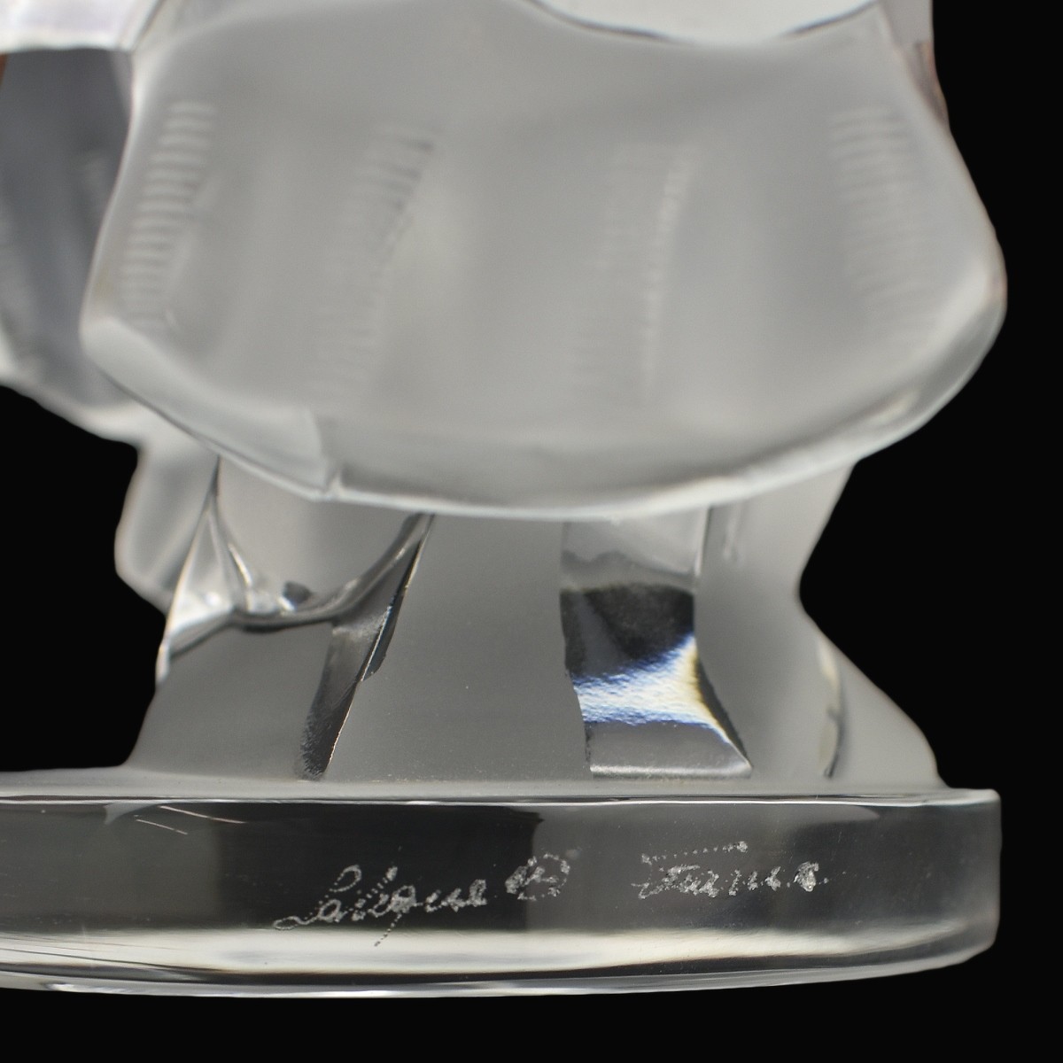 Lalique Crystal Ariane Dove Figural Lamp Base