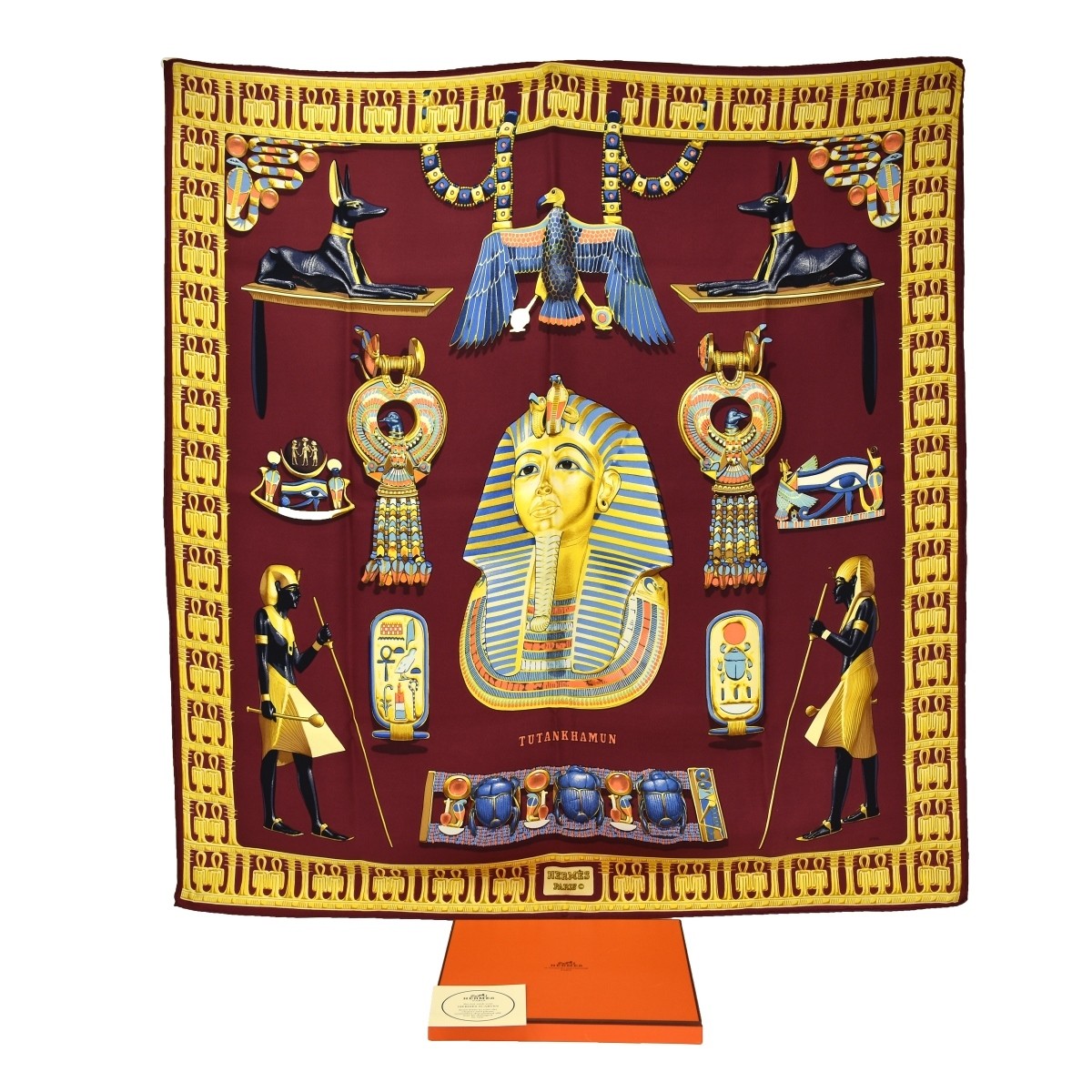 Hermes Paris "Tutankhamun" Silk Scarf