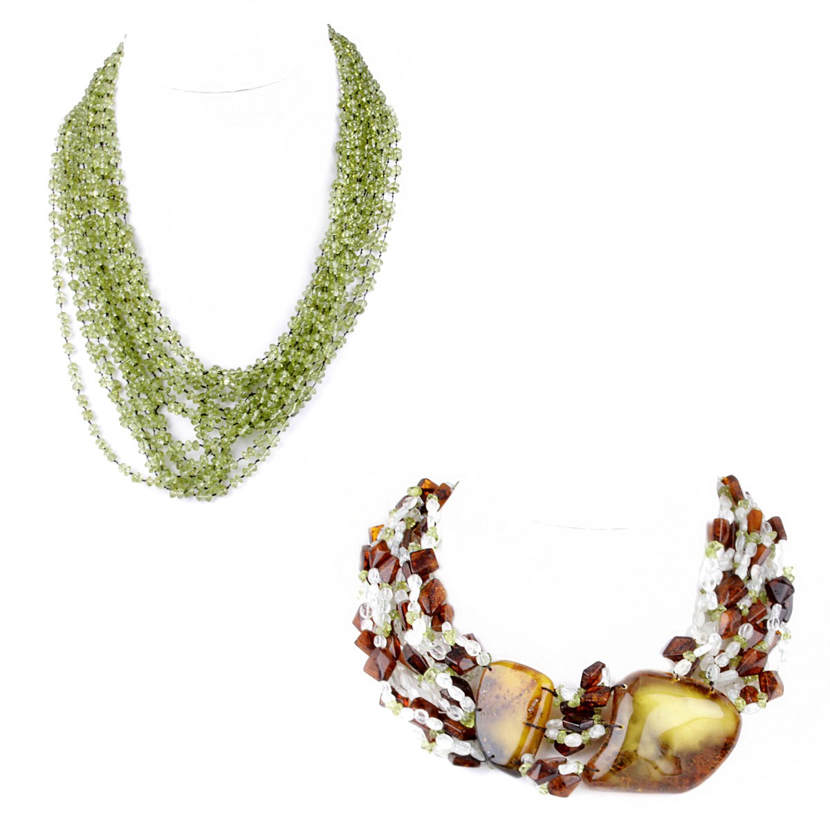 Two (2) Vintage EvaNueva Beaded Necklaces