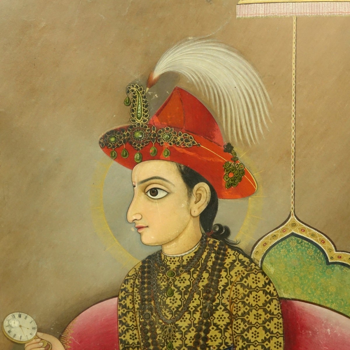 Antique Indian Gouache Of Maharaja