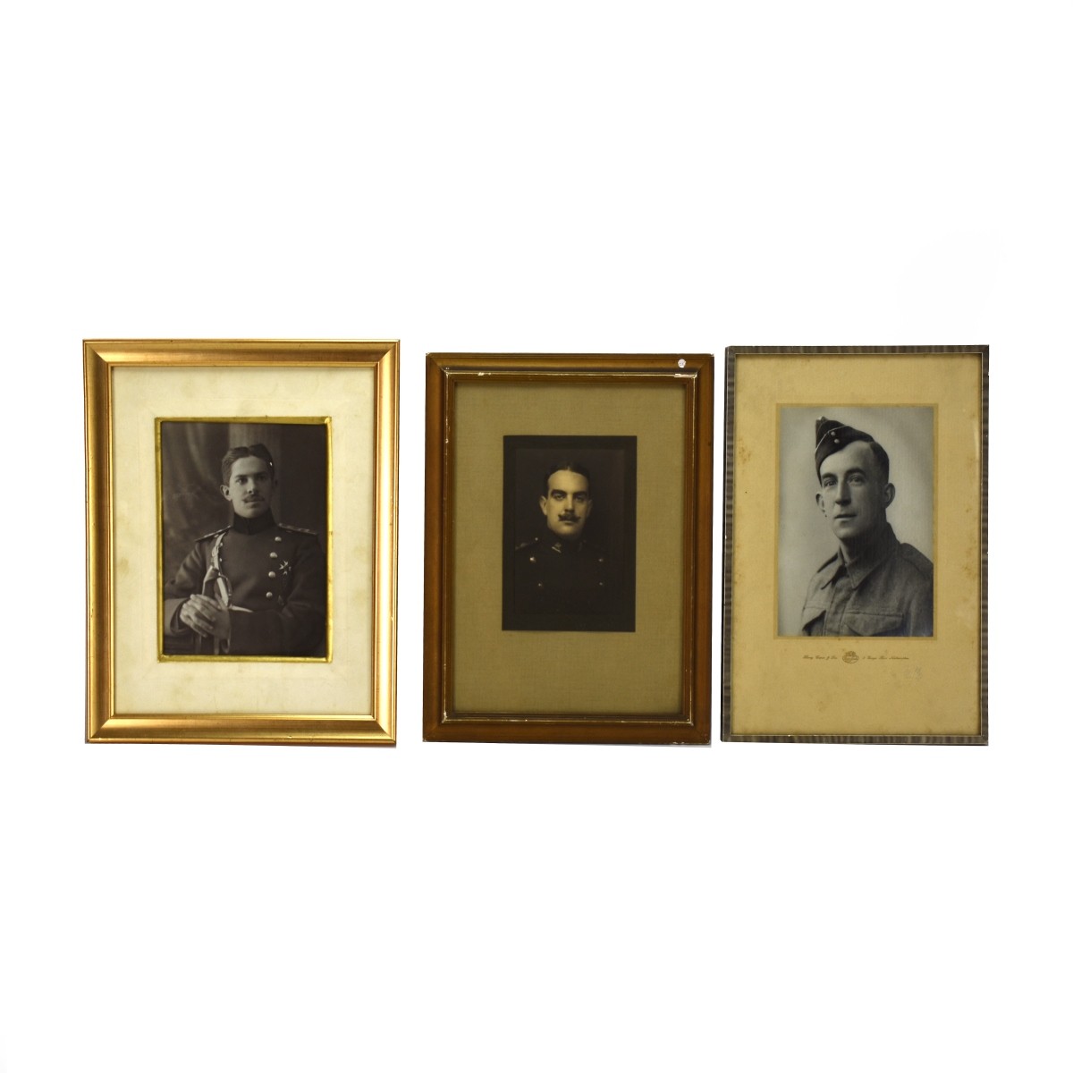 Collection Of Seven (7) Framed Old Military Photos