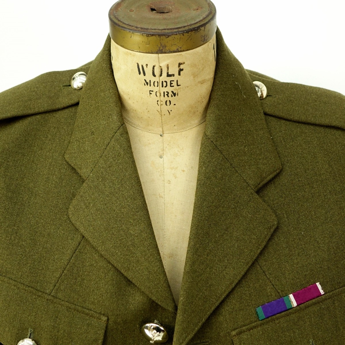 Vintage British Army Green Military Coat.